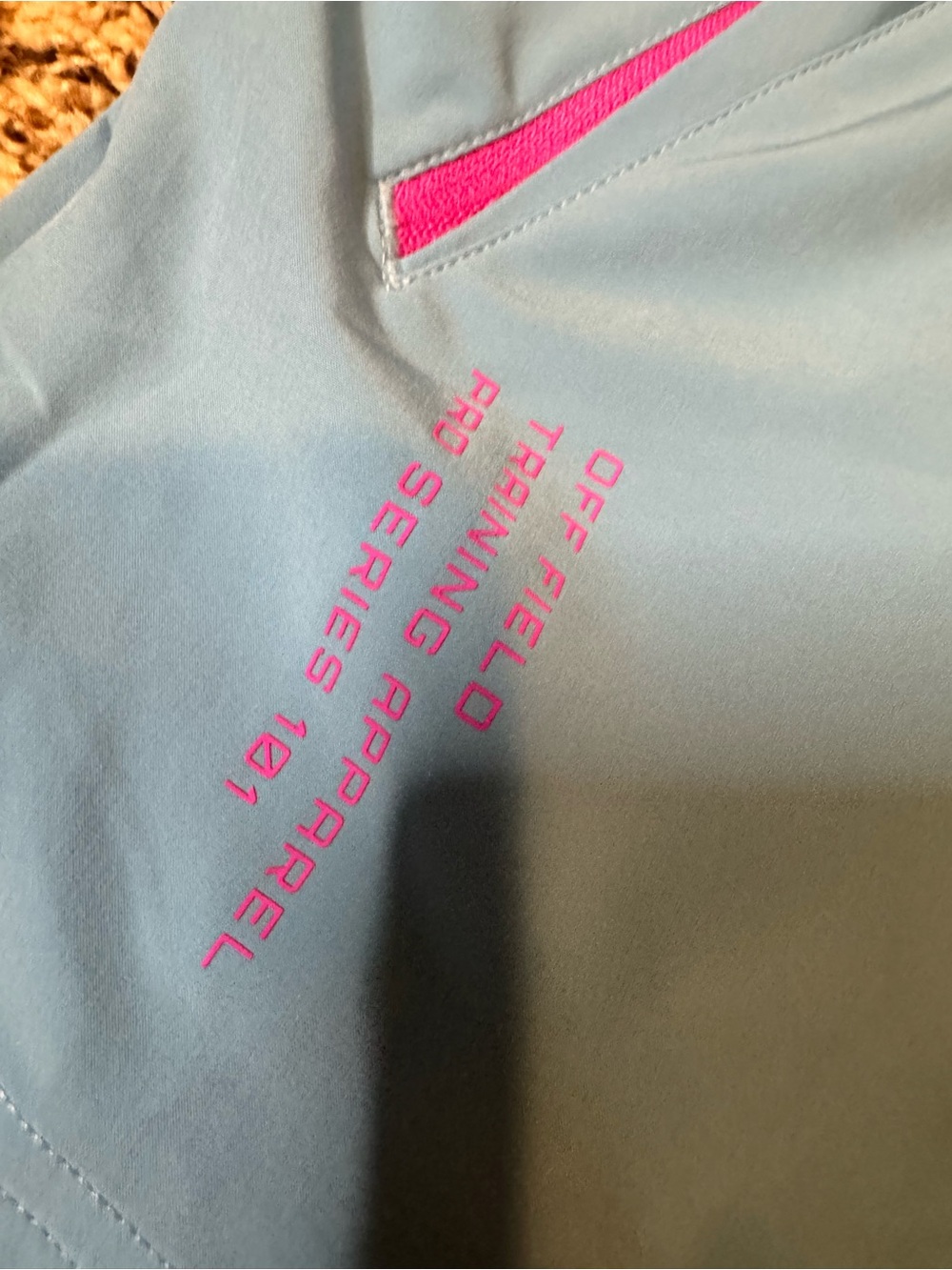 Light Blue Kid’s YS BASEBALL-LIFESTYLE 101 Athletic Shorts with Pink Accents - Picture 3 of 9